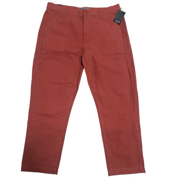 Joe’s Jeans High Rise Straight Cropped Brick Red Utility Cargo Pants Size 31 NWT - Picture 1 of 10